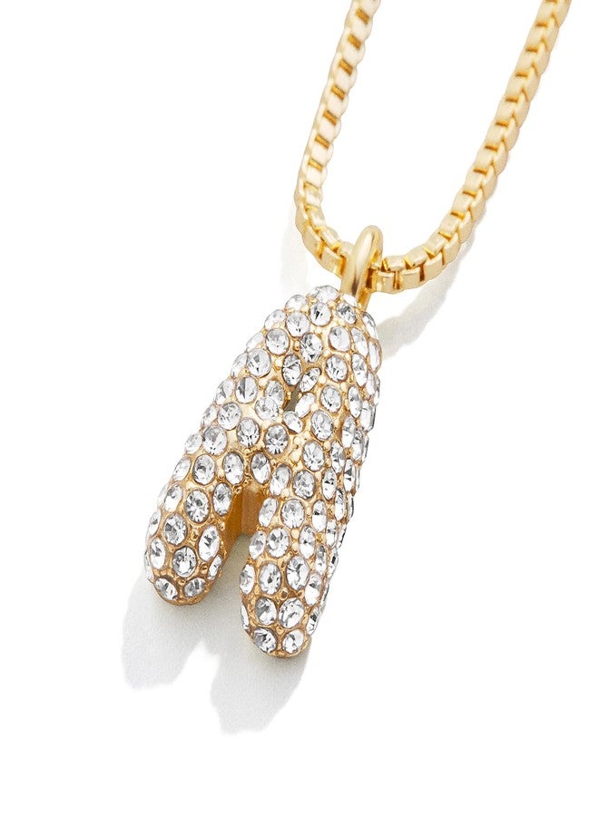BaubleBar Gwen Mini Pave Bubble Initial Necklace - Cubic Zirconia Letter Pendant, Gold Necklace with Initials for Women, Letter Y - Image 3